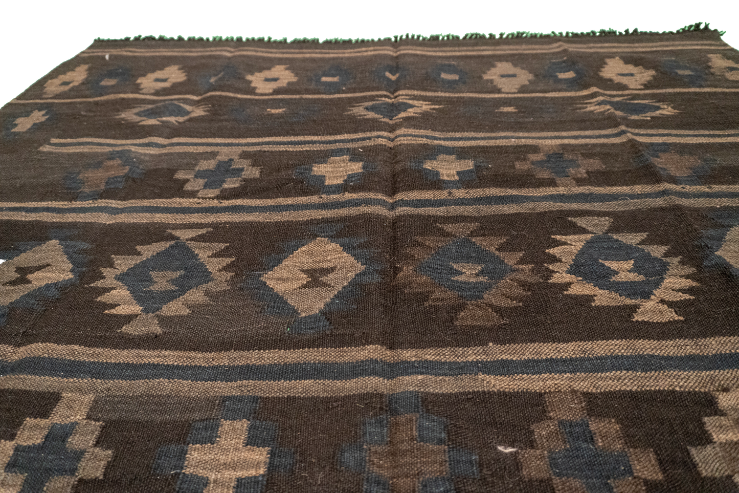 W 5 L 6.8 Kilim 100% Wool Hand-Woven Geometric Design - 63339