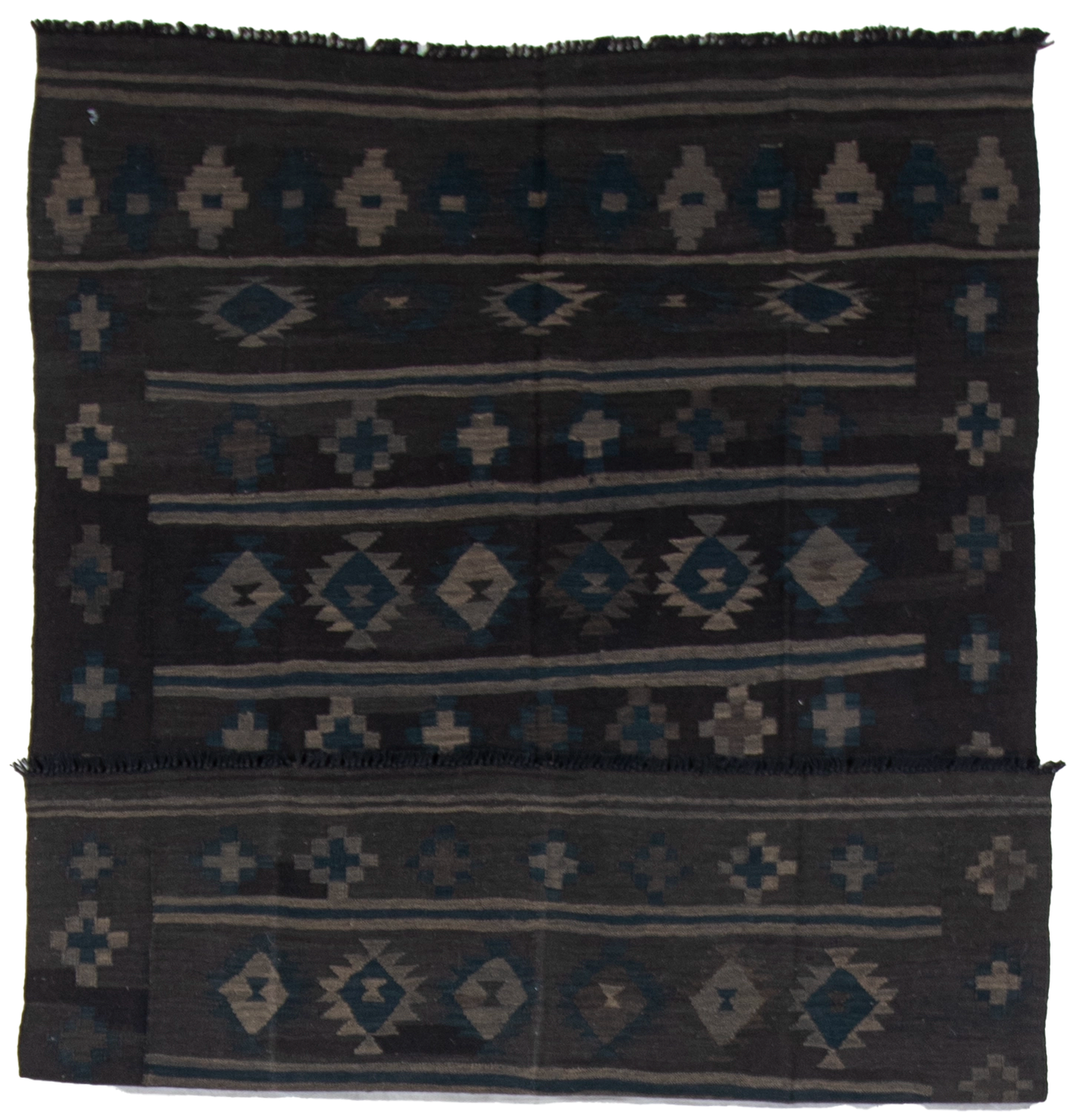 W 5 L 6.8 Kilim 100% Wool Hand-Woven Geometric Design - 63339