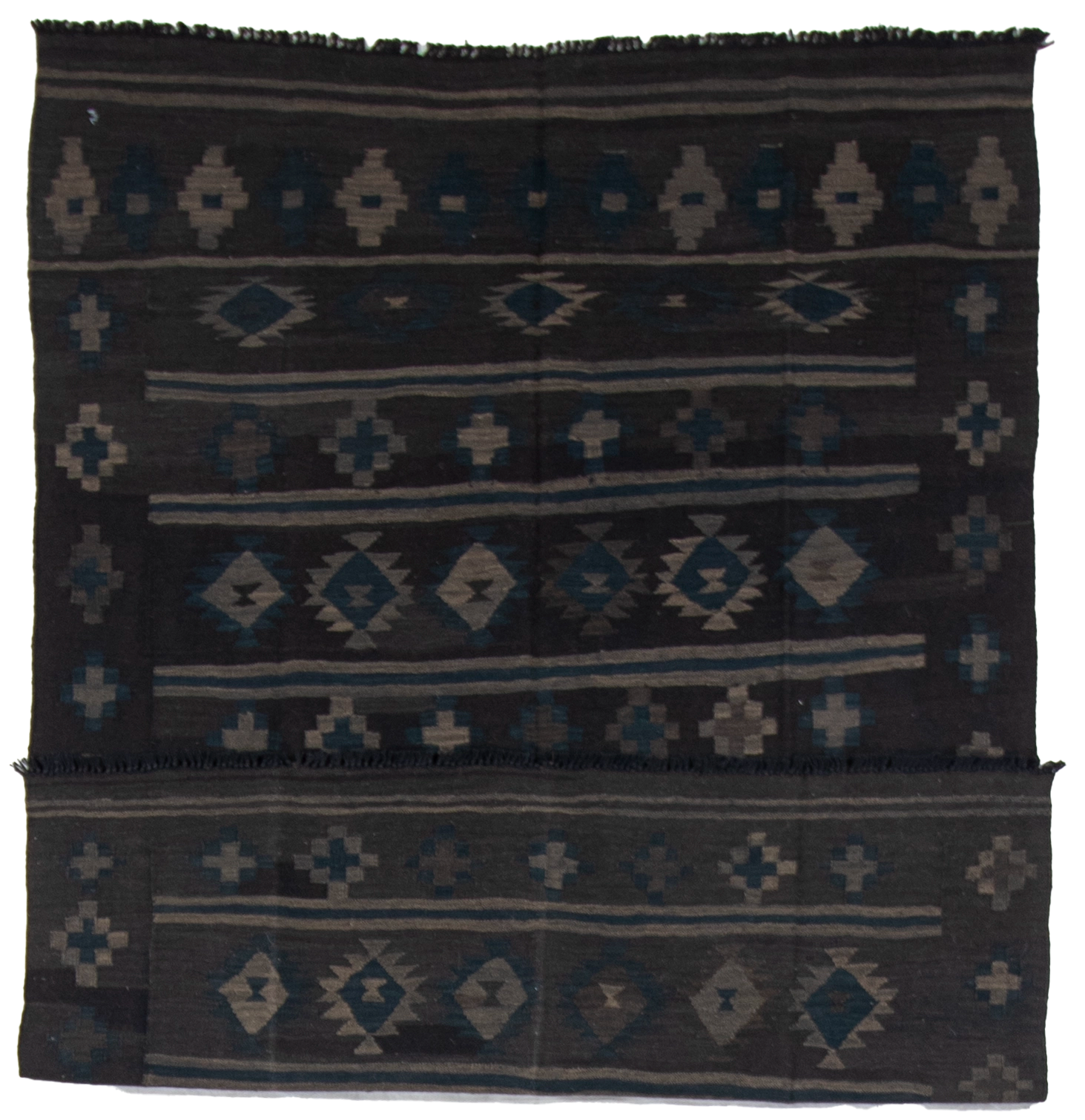 W 5 L 6.8 Kilim 100% Wool Hand-Woven Geometric Design - 63339