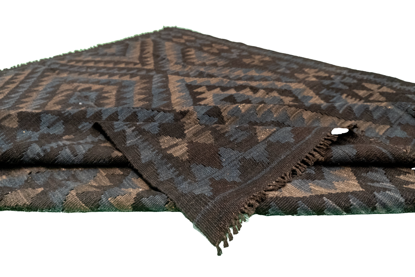 W 5.5 - L 6.4 - Kilim Fine/Wool Geometric Rectangle - Finest Hand-Made Quality Wool - 63342