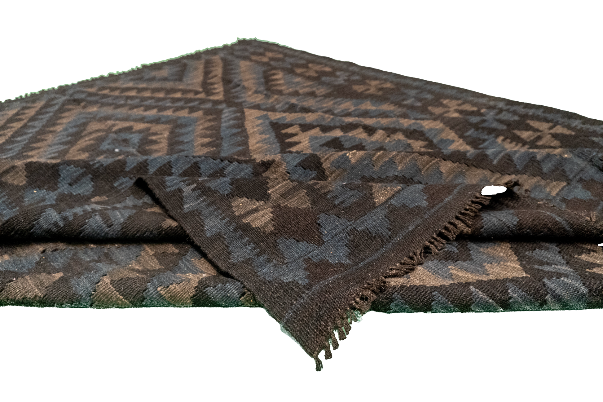 W 5.5 - L 6.4 - Kilim Fine/Wool Geometric Rectangle - Finest Hand-Made Quality Wool - 63342