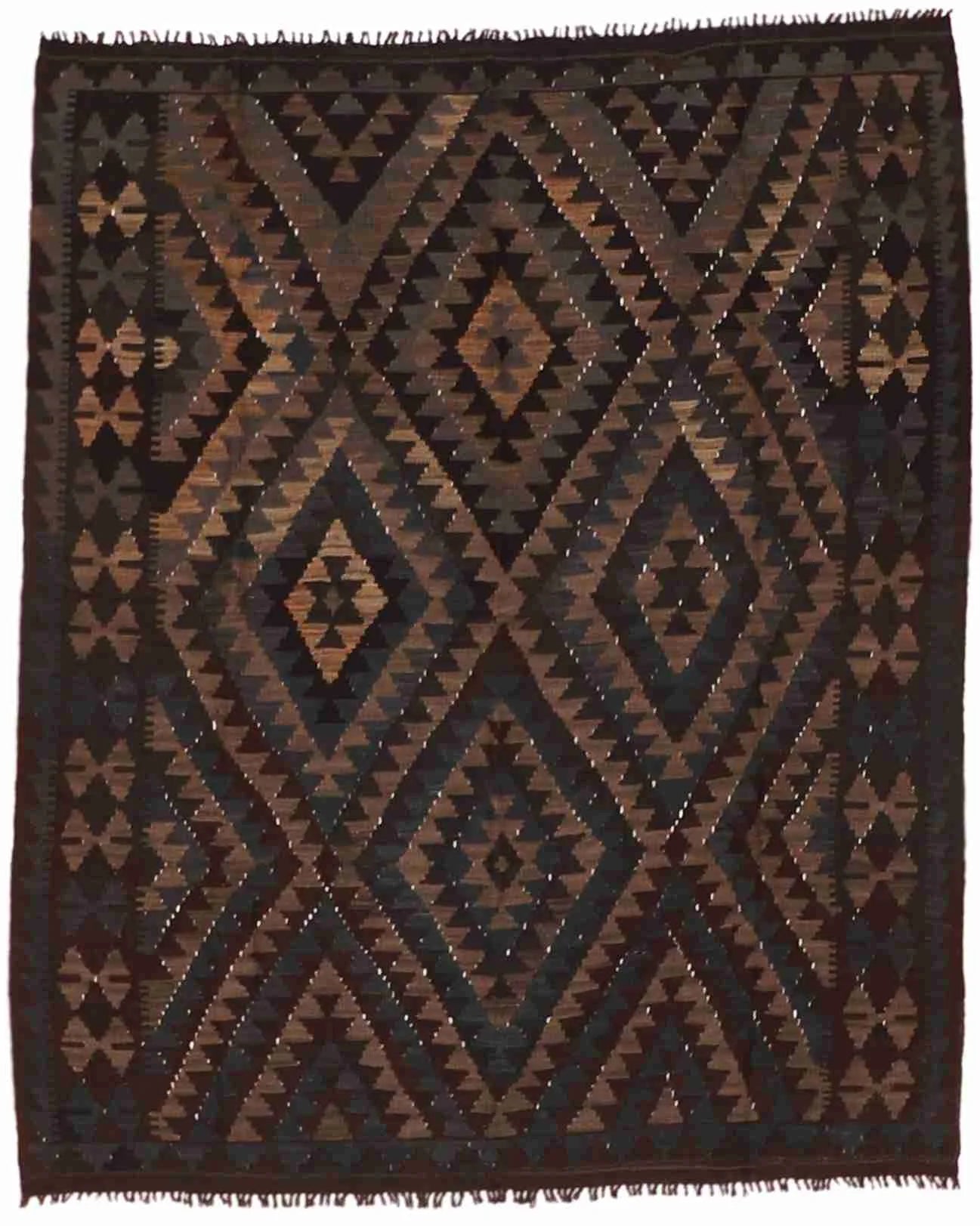 5.3 x 6.5 - Kilim Fine/Wool Geometric Rectangle - Finest Hand-Made Quality Wool - 63352