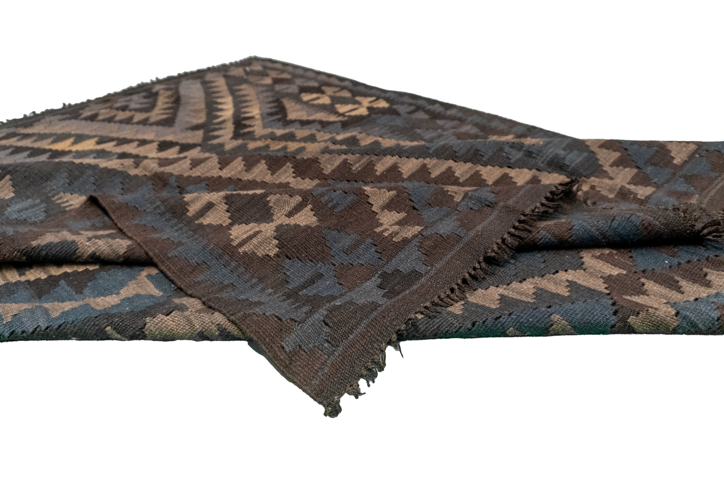 W 5.3 - L 6.5 - Kilim Fine/Wool Geometric Rectangle - Finest Hand-Made Quality Wool - 63352