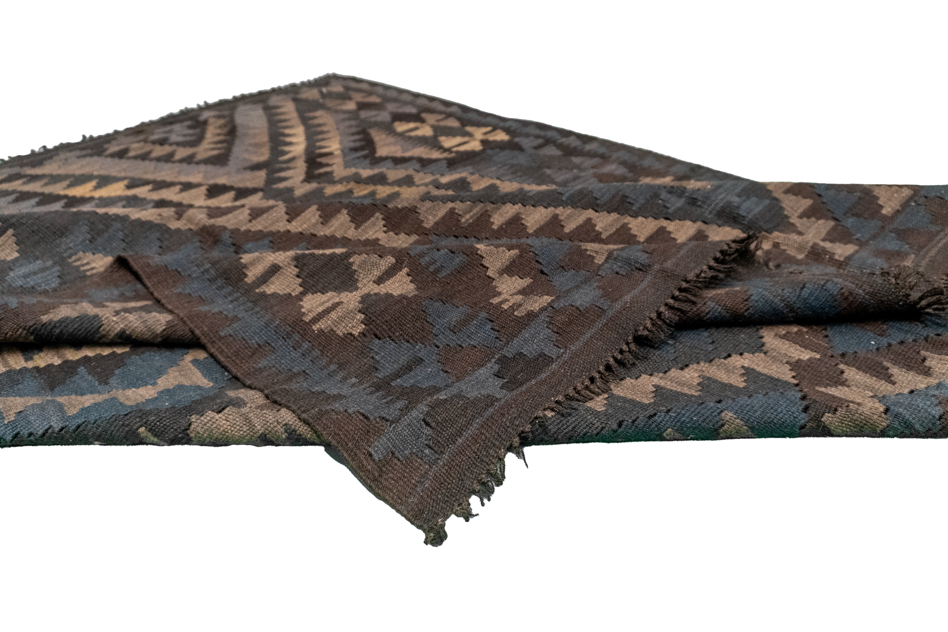 W 5.3 - L 6.5 - Kilim Fine/Wool Geometric Rectangle - Finest Hand-Made Quality Wool - 63352