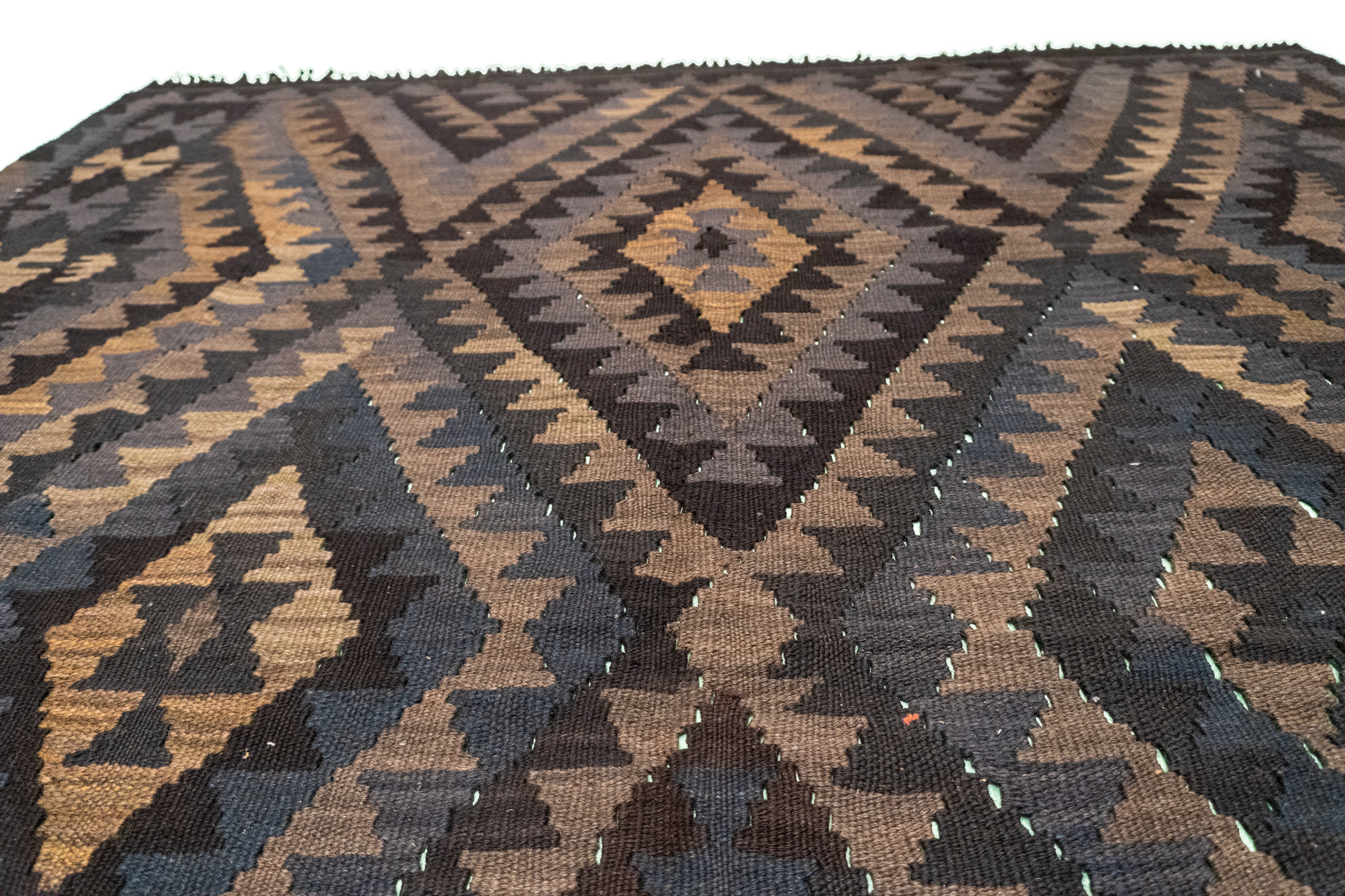 W 5.3 - L 6.5 - Kilim Fine/Wool Geometric Rectangle - Finest Hand-Made Quality Wool - 63352