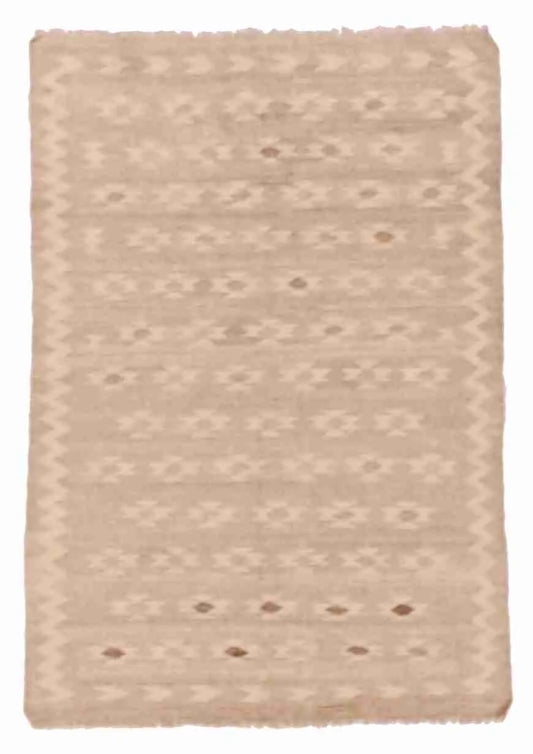 3.3 x 4.9 - Kilim Fine/Wool Geometric Rectangle - Finest Hand-Made Quality Wool — 63370