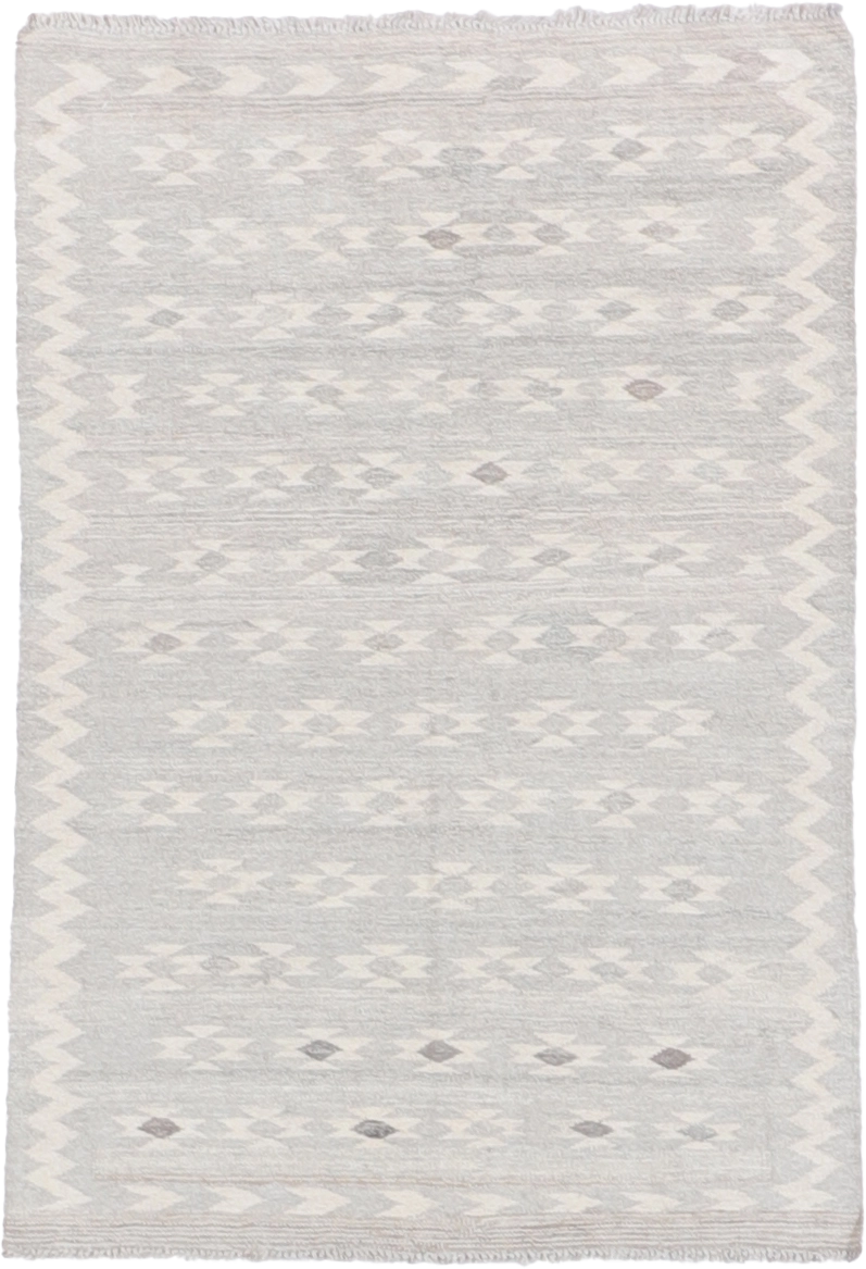 W 3.3 L 4.9 Kilim 100% Wool Hand-Woven Geometric Design - 63370