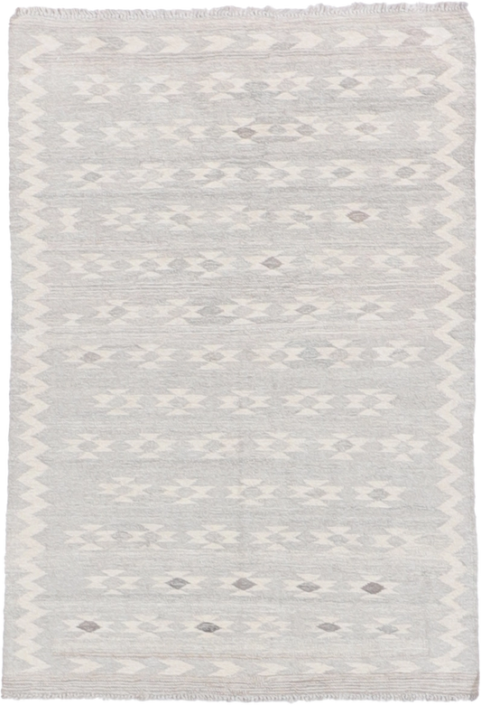W 3.3 L 4.9 Kilim 100% Wool Hand-Woven Geometric Design - 63370