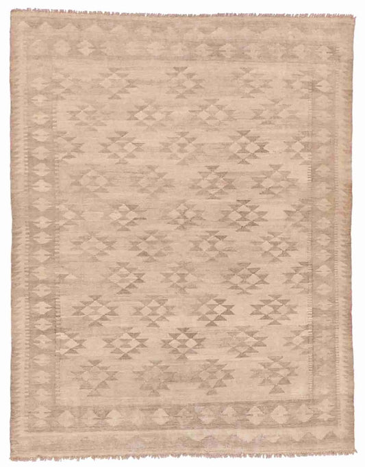 5.1 x 6.7 - Kilim Fine/Wool Geometric Rectangle - Finest Hand-Made Quality Wool - 63373