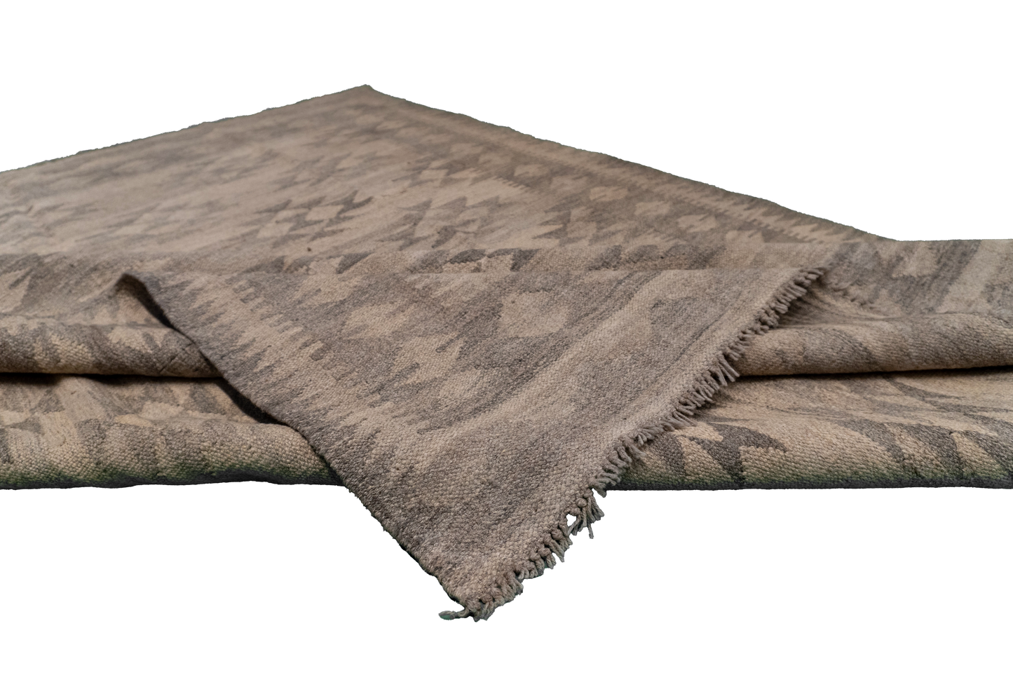 W 5.1 - L 6.7 - Kilim Fine/Wool Geometric Rectangle - Finest Hand-Made Quality Wool - 63373