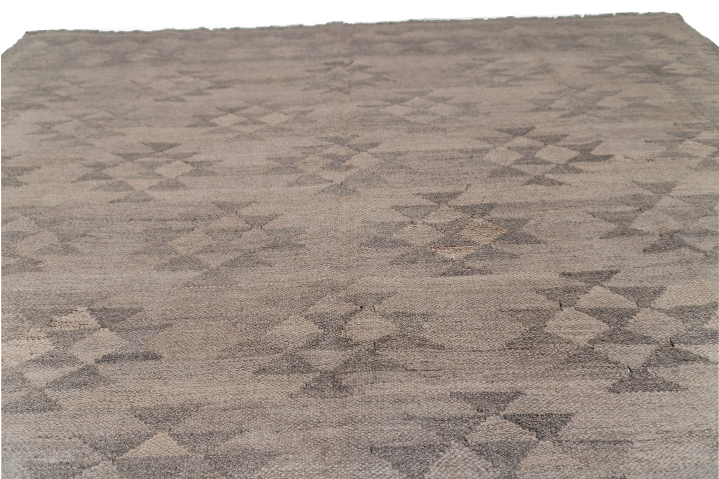 W 5.1 - L 6.7 - Kilim Fine/Wool Geometric Rectangle - Finest Hand-Made Quality Wool - 63373