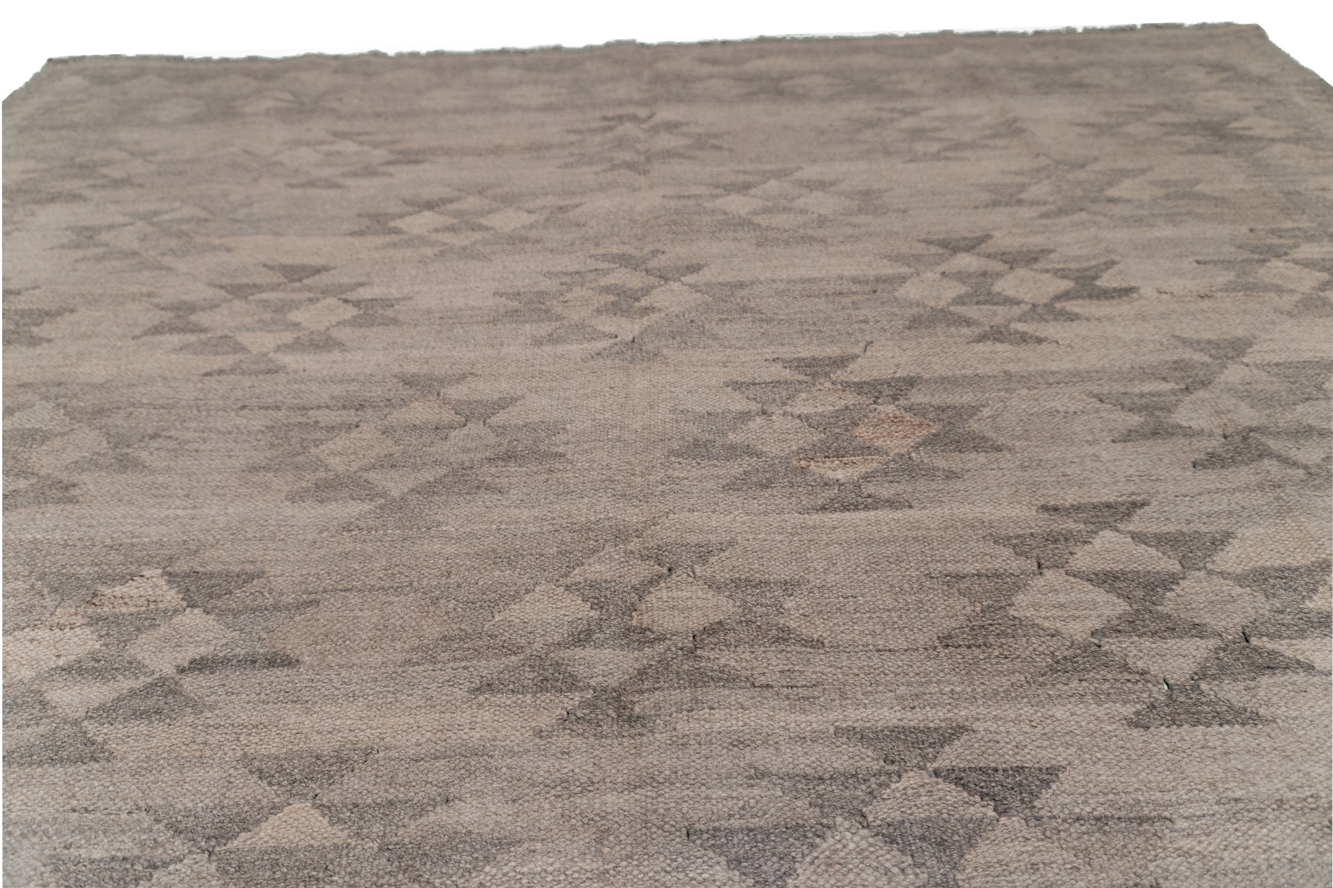 W 5.1 - L 6.7 - Kilim Fine/Wool Geometric Rectangle - Finest Hand-Made Quality Wool - 63373