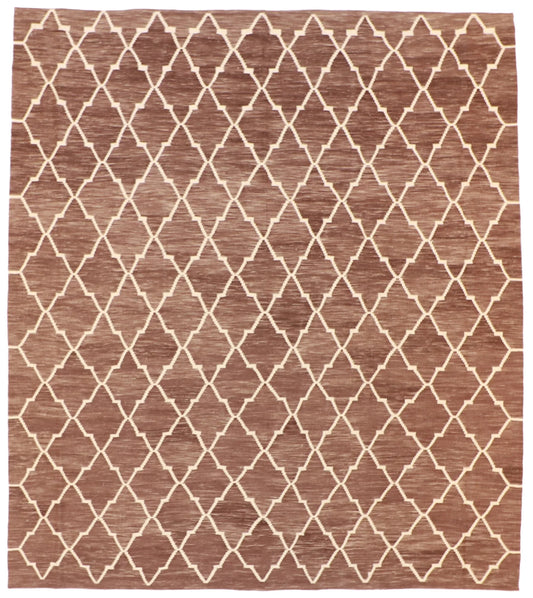 8.5 x 9.7 - Kilim Fine/Wool Geometric Rectangle - Finest Hand-Made Quality Wool — 63394