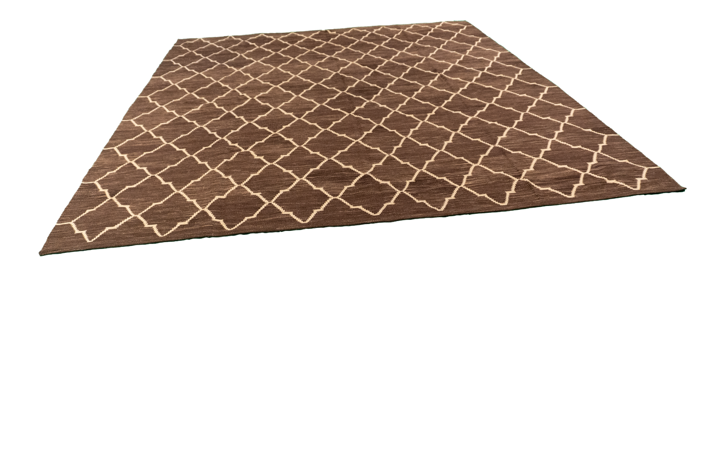 W 8.5 L 9.7 Kilim 100% Wool Hand-Woven Geometric Design - 63394