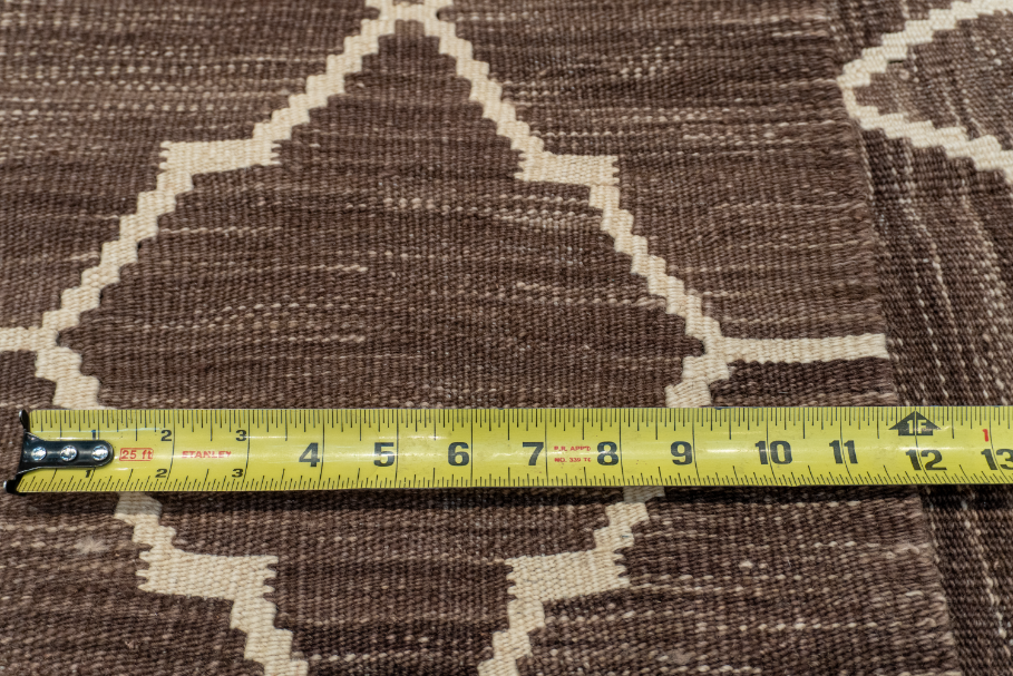 W 8.5 L 9.7 Kilim 100% Wool Hand-Woven Geometric Design - 63394
