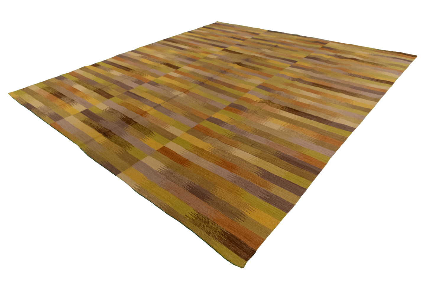 W 8.6 L 9.7 Kilim 100% Wool Hand-Woven Geometric Design - 63397