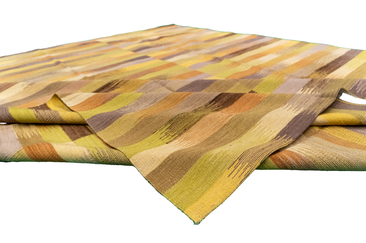 W 8.6 L 9.7 Kilim 100% Wool Hand-Woven Geometric Design - 63397