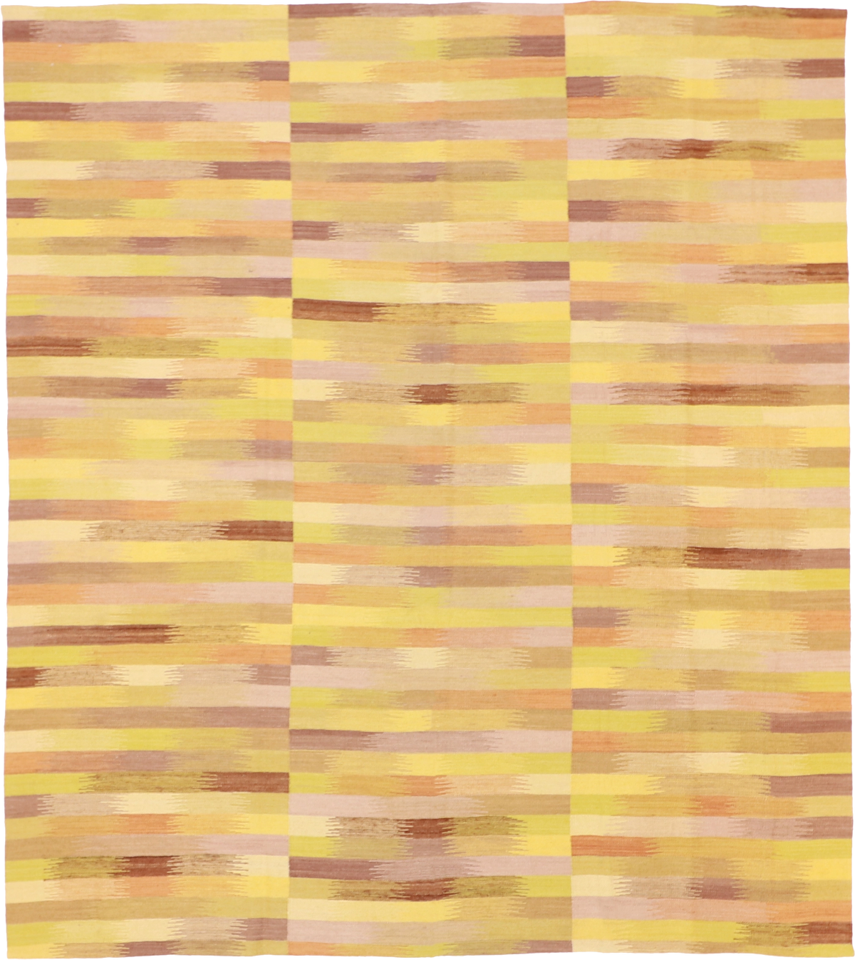 W 8.6 L 9.7 Kilim 100% Wool Hand-Woven Geometric Design - 63397