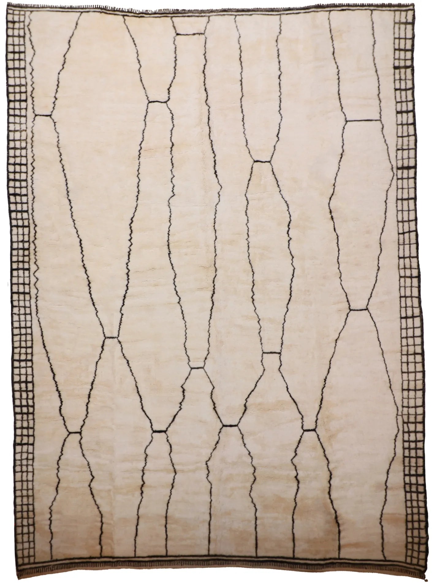 W 11.9 - L 16 - Moroccan Fine/Wool Vintage Rectangle - Hand Woven Rug - 63434