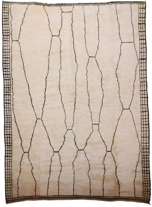 W 11.9 - L 16 - Moroccan Fine/Wool Vintage Rectangle - Hand Woven Rug - 63434