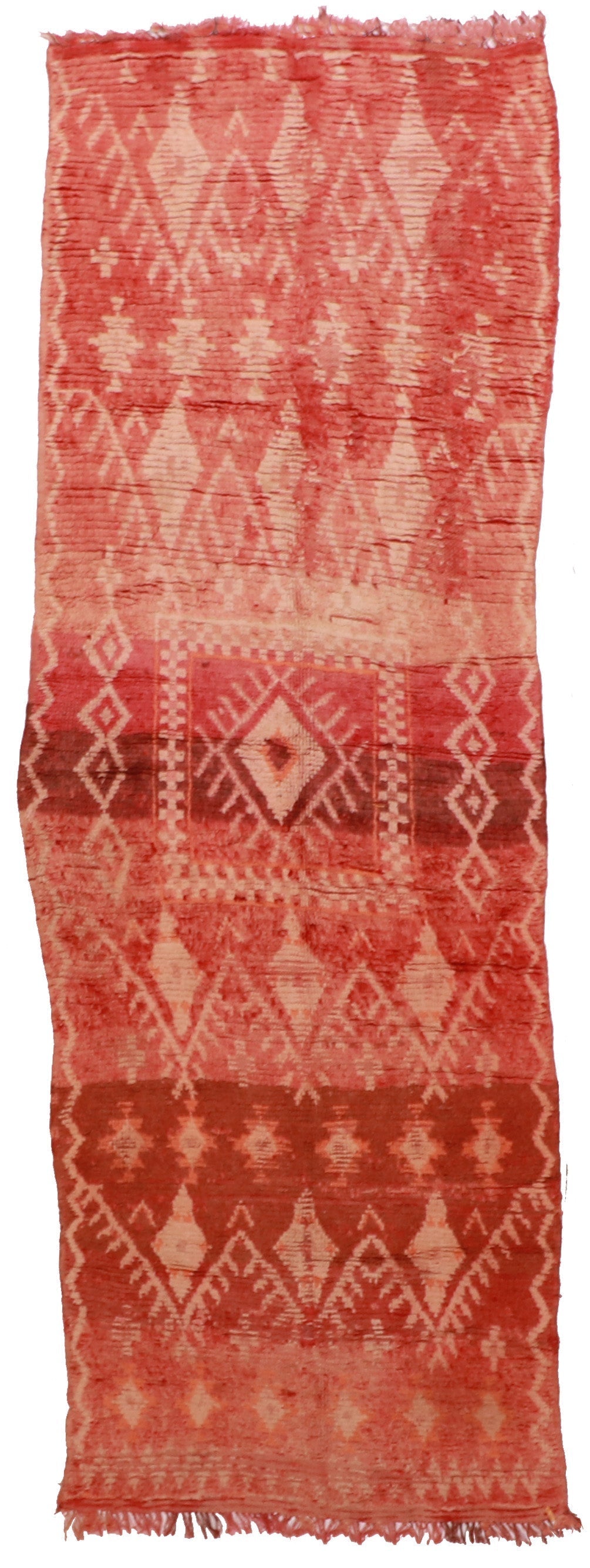 3.10 x 10.8 Wide Runner - Moroccan Wool All Over Rectangle - Hand Knotted Rug — 63440