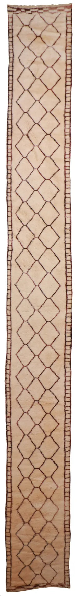 2.6 x 22 - Morrocan Fine/Wool All Over Rectangle - Finest Hand-Knotted Quality Wool — 63445