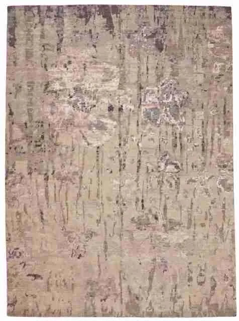 W 9.10 L 13 Modern Wool And Silk Blend Hand-Woven Contemporary Design - 63456