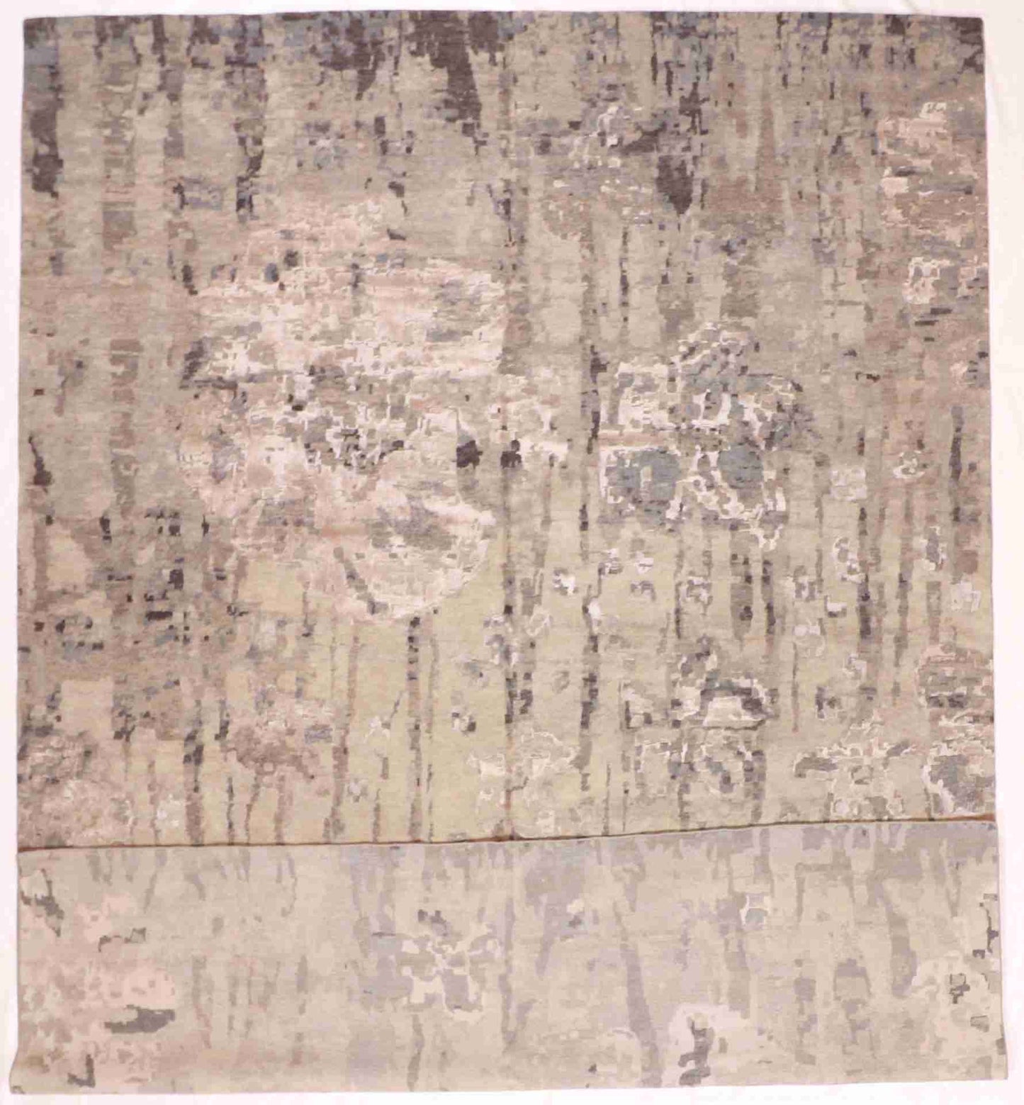 W 9.10 L 13 Modern Wool And Silk Blend Hand-Woven Contemporary Design - 63456