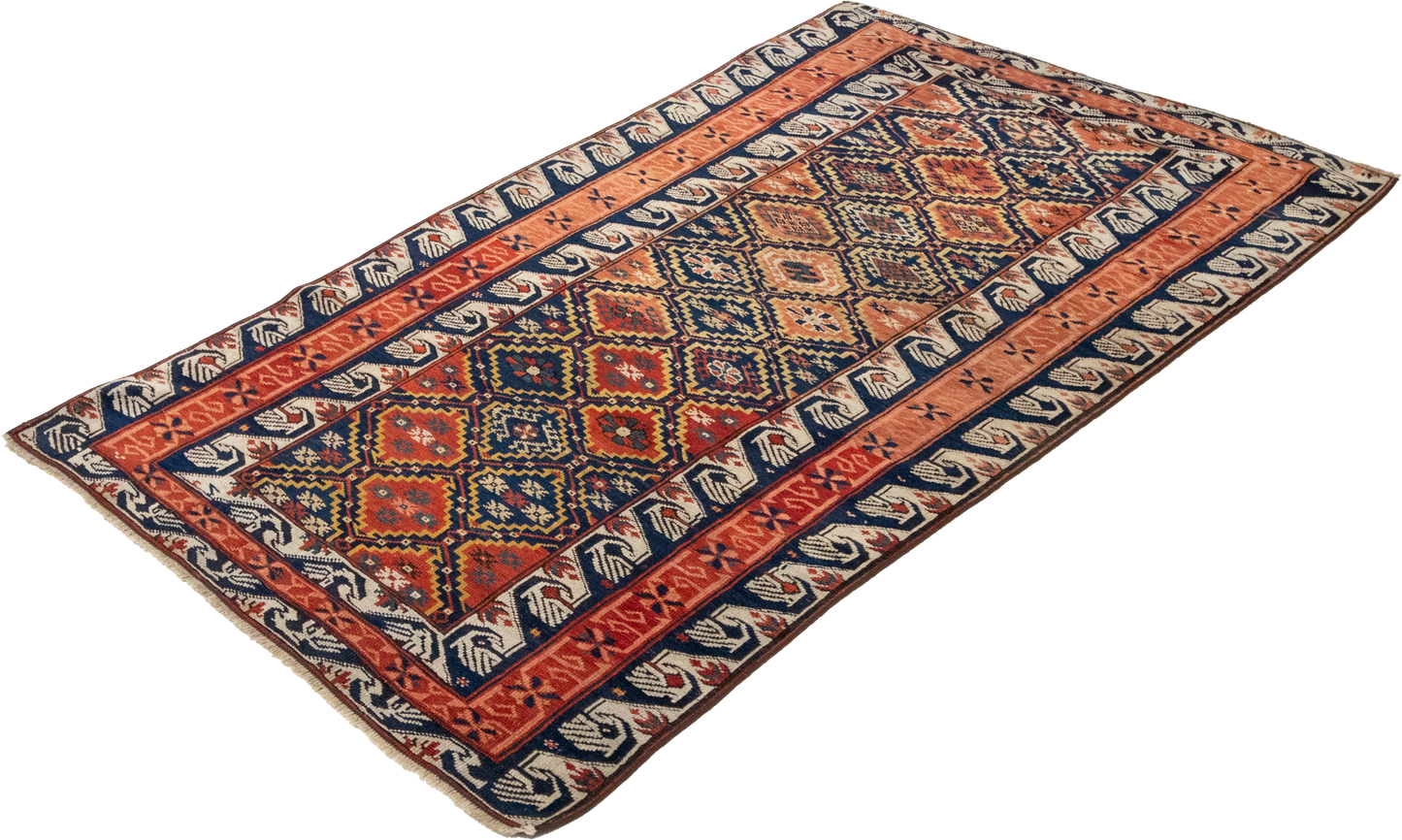 W 3.2 L 5.6 Baku Antique 100% Wool Hand-Woven All-Over Design - 63459