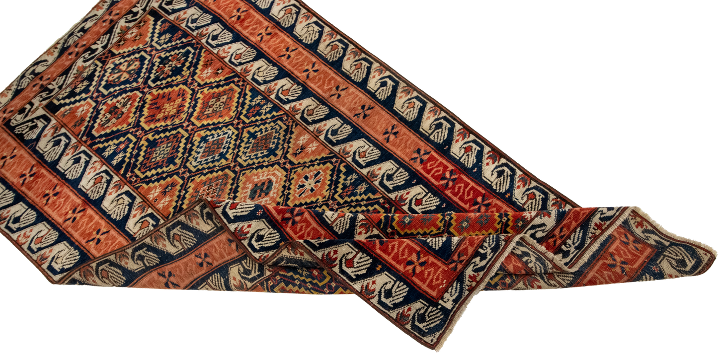 W 3.2 L 5.6 Baku Antique 100% Wool Hand-Woven All-Over Design - 63459