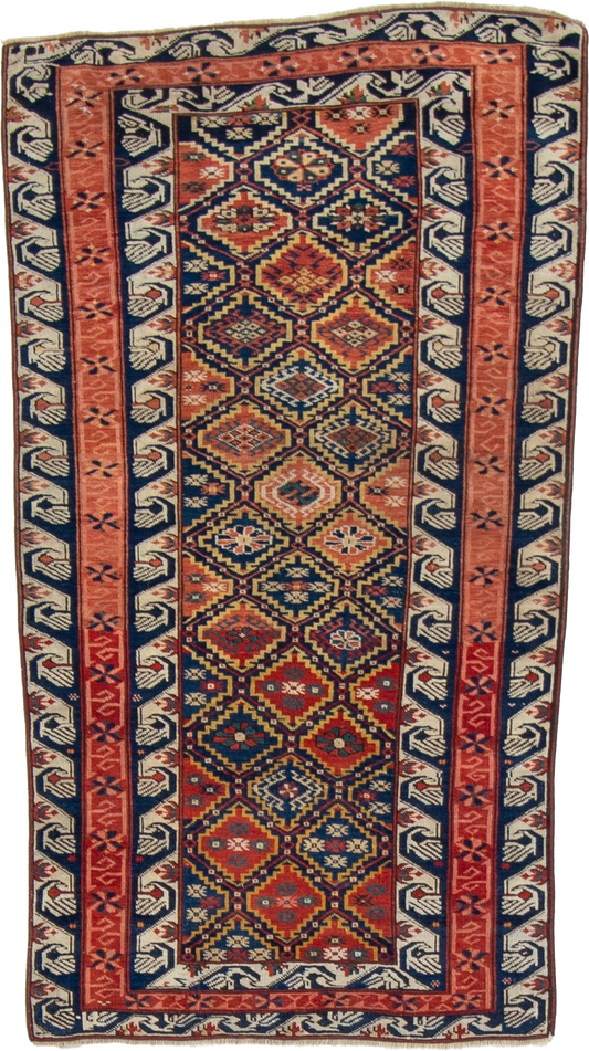 W 3.2 L 5.6 Baku Antique 100% Wool Hand-Woven All-Over Design - 63459
