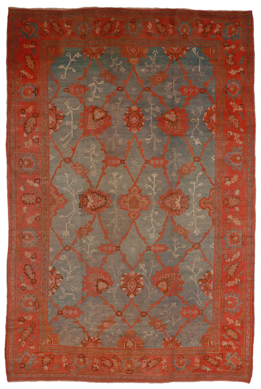 9.8 x 14.2 - Oushak Fine/Wool All Over Rectangle - Finest Hand-Knotted Quality Wool — 63462