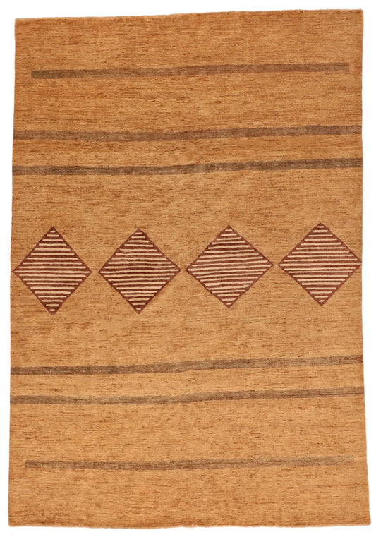 5.11 x 8.7 - Mountain Modern Wool Western Rectangle - Finest Hand-Knotted Quality Wool — 63504