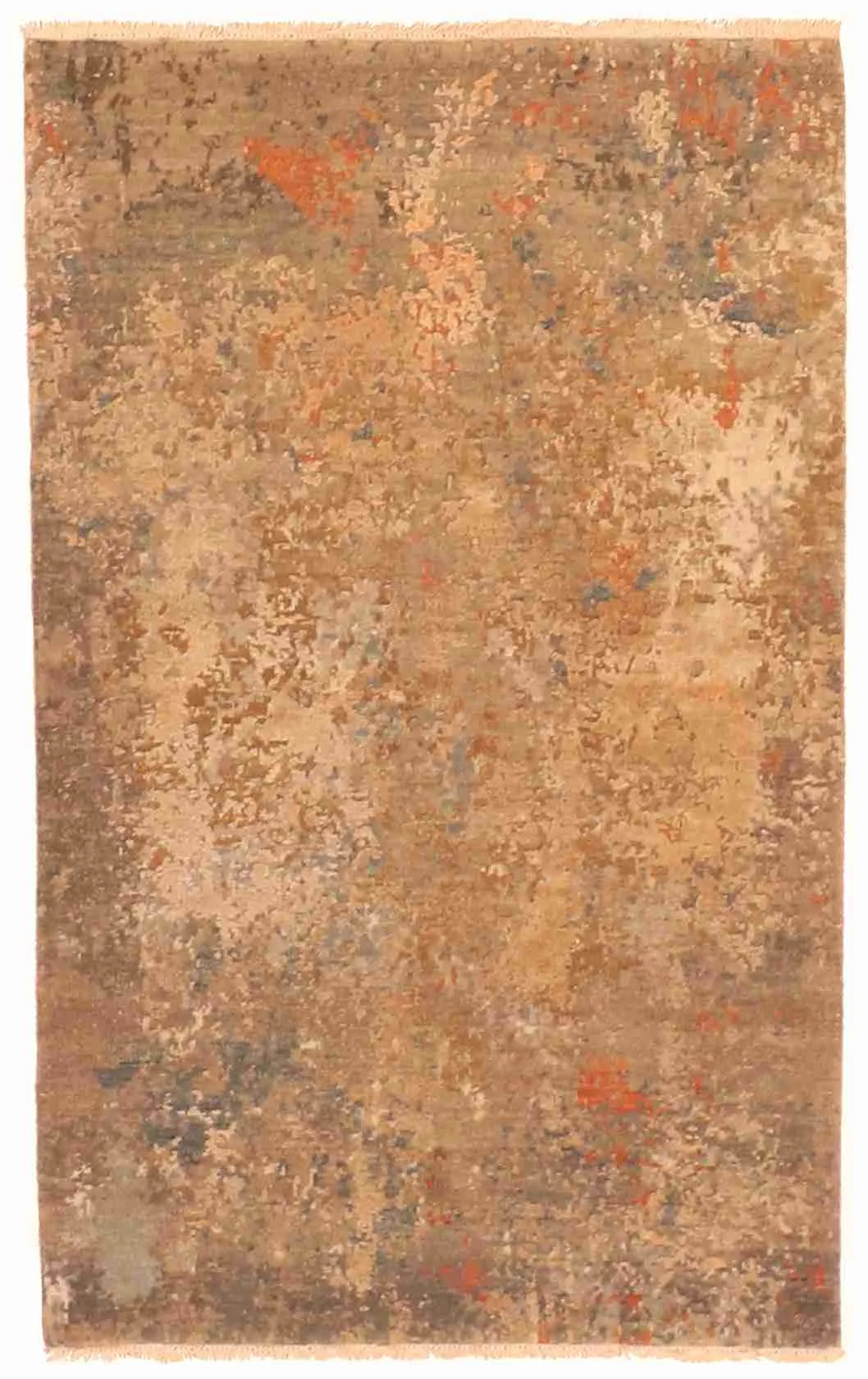 3.1 x 5 - Modern Wool/Silk All Over Rectangle - Finest Hand-Knotted Quality Wool — 63536