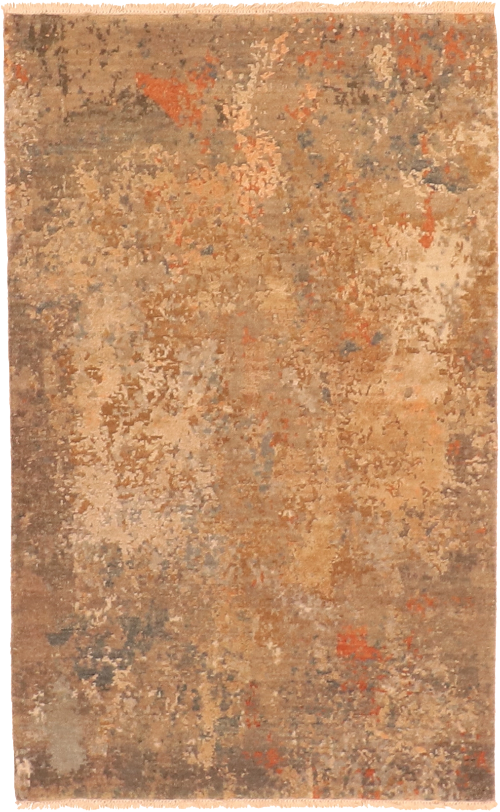W 3.1 L 5 Modern Wool And Silk Blend Hand-Woven All-Over Design - 63536