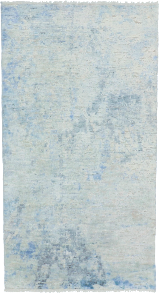 W 2.10 L 5.2 Modern Wool And Silk Blend Hand-Woven All-Over Design - 63543