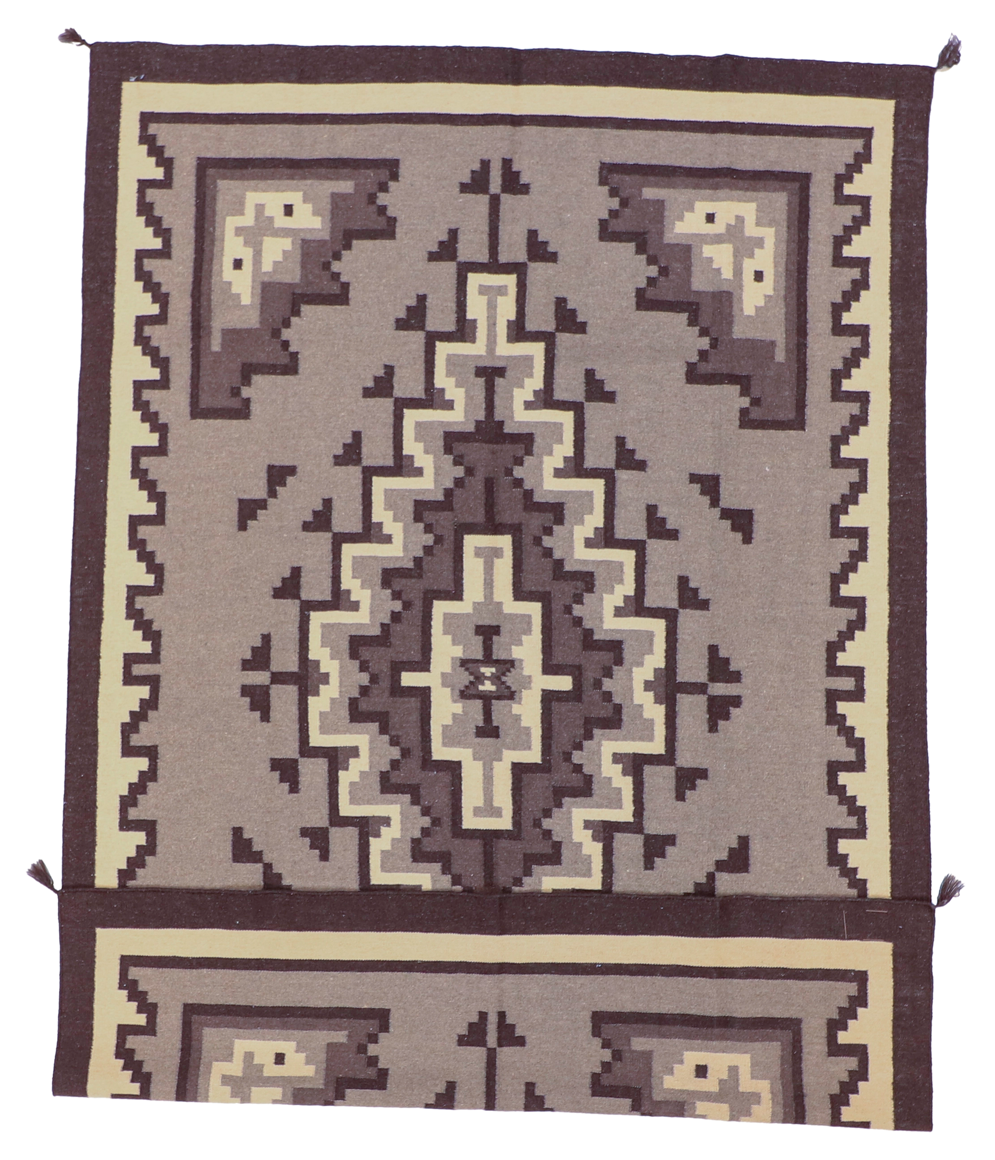 W 5.10 L 8.9 Kilim 100% Wool Hand-Woven Navajo Design - 63570