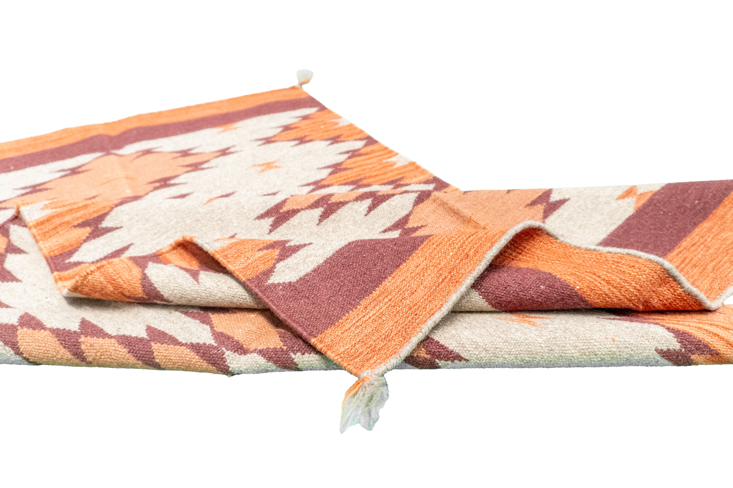 W 3.3 L 5.2 Kilim 100% Wool Hand-Woven Navajo Design - 63574