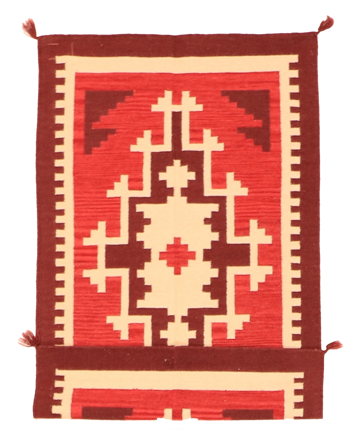 W 3 - L 5 Kilim 100% Wool Hand-Woven Navajo Inspired Design - 63575
