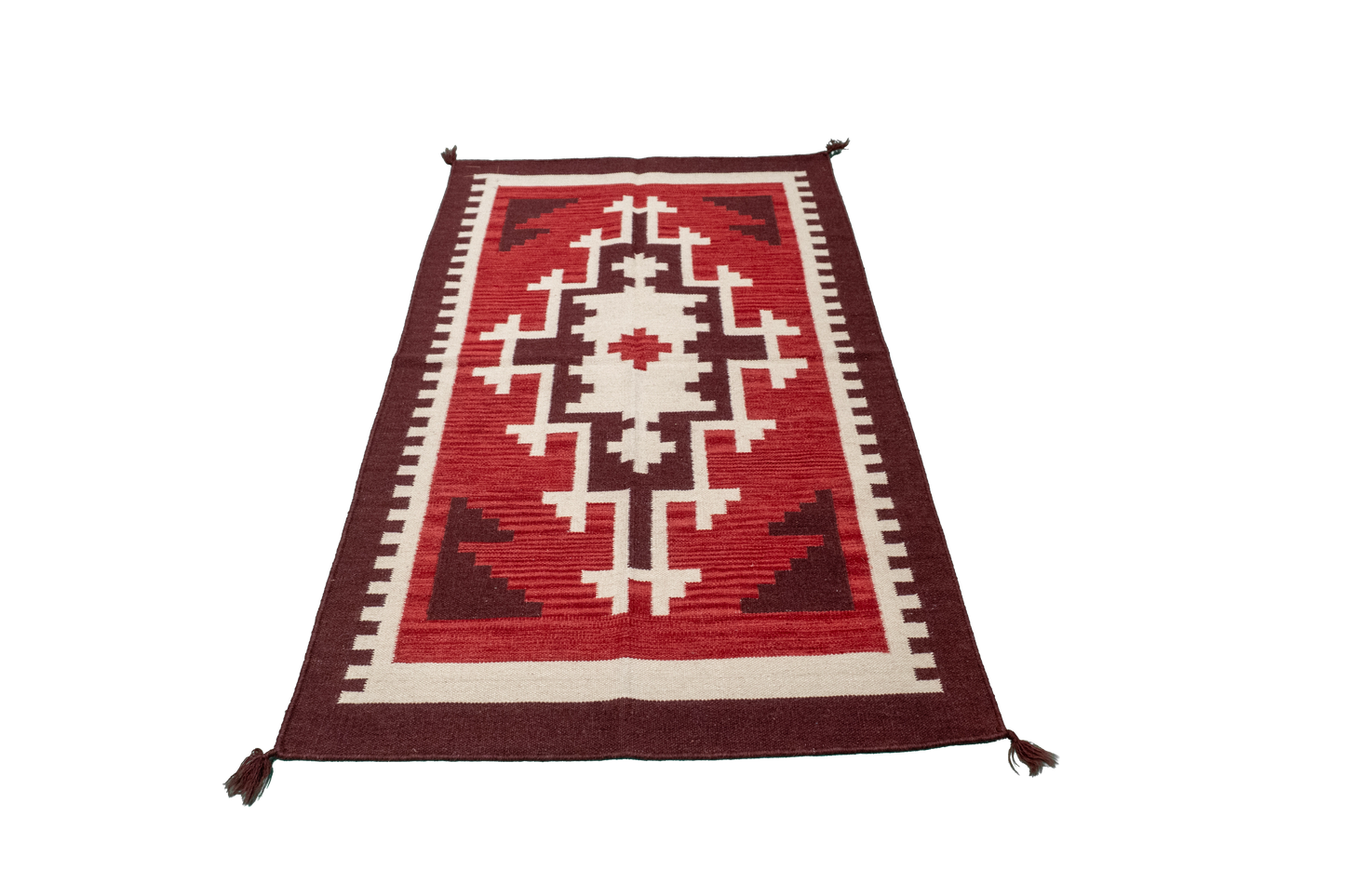 W 3 L 5 Navajo Kilim 100% Wool Hand-Woven All-Over Design - 63575