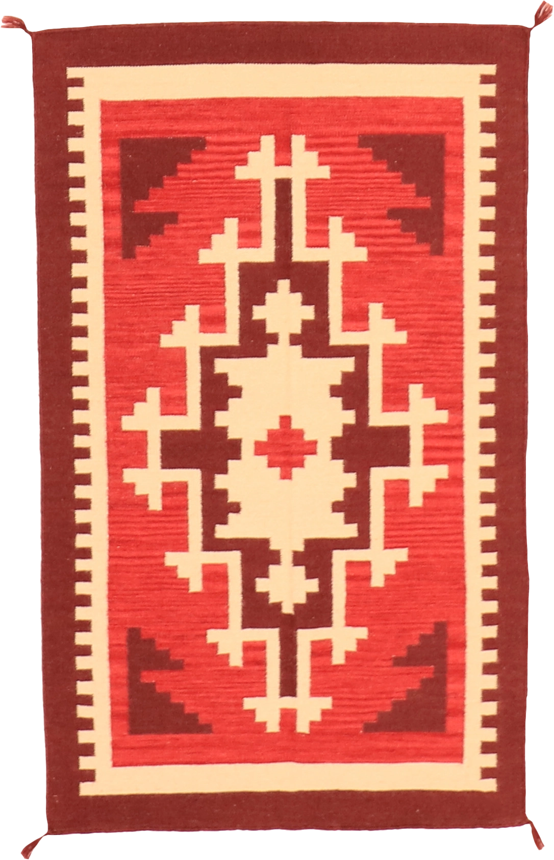 W 3 - L 5 Kilim 100% Wool Hand-Woven Navajo Inspired Design - 63575