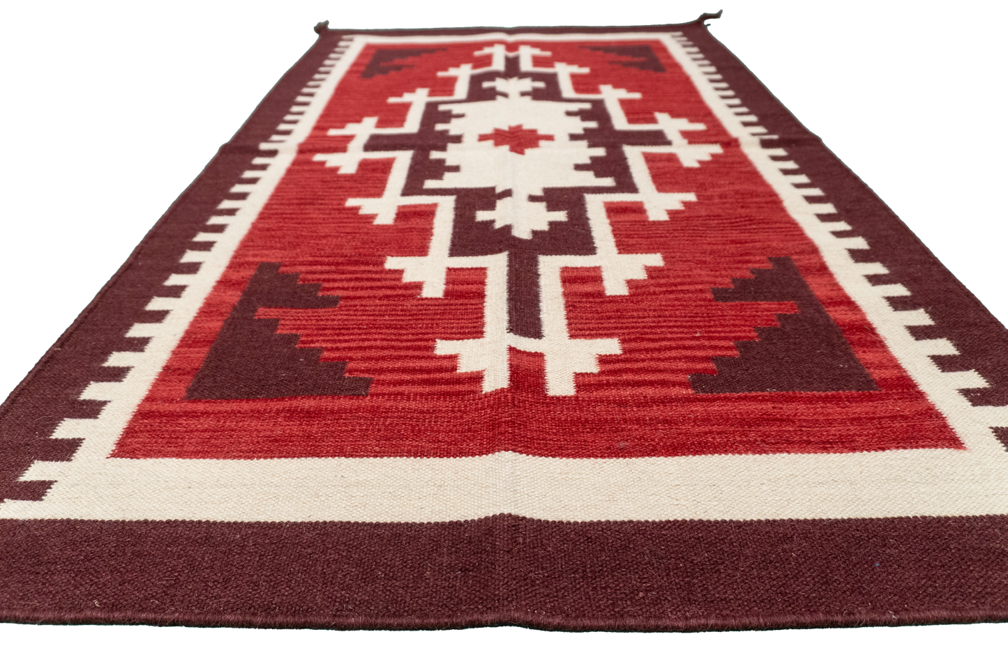 W 3 L 5 Navajo Kilim 100% Wool Hand-Woven All-Over Design - 63575