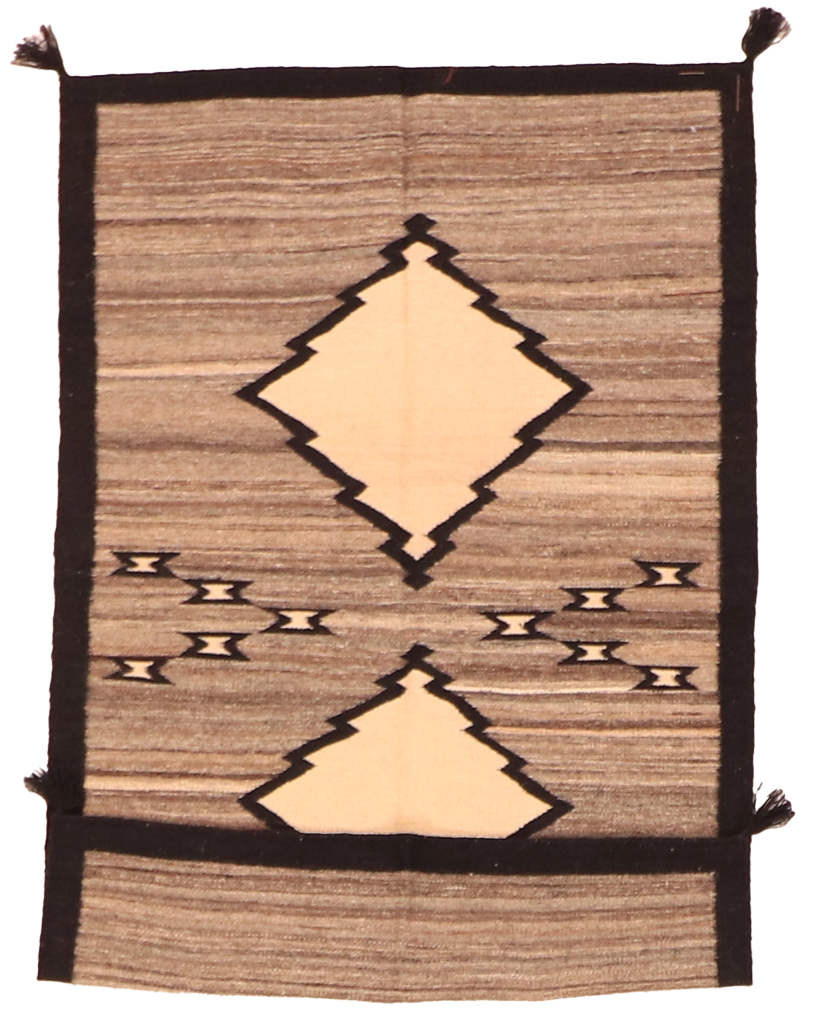 W 3.1 - L 5 Kilim 100% Wool Hand-Woven Navajo Inspired Design - 63576