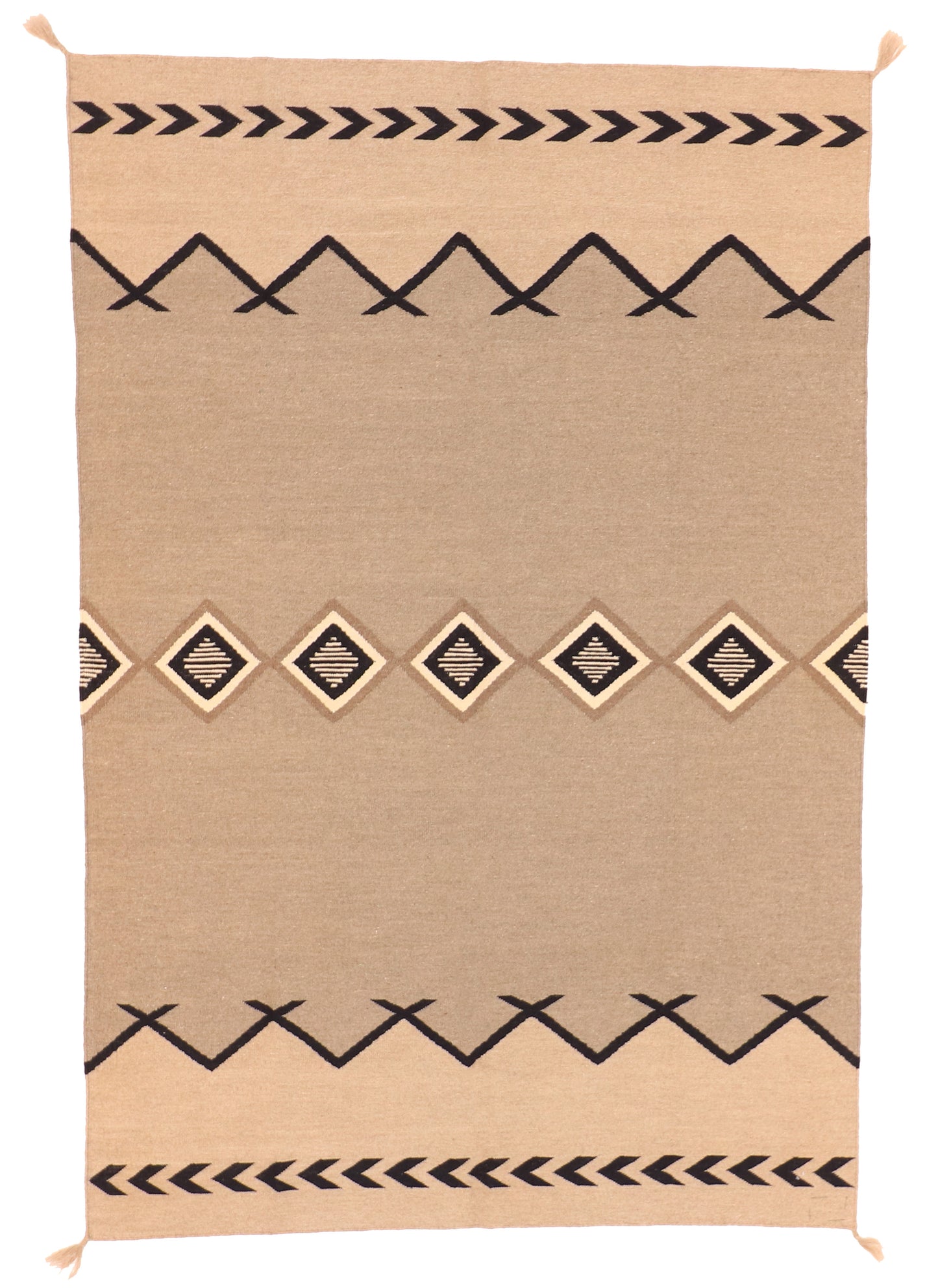 W 6.1 L 8.11 Kilim 100% Wool Hand-Woven Navajo Design - 63581