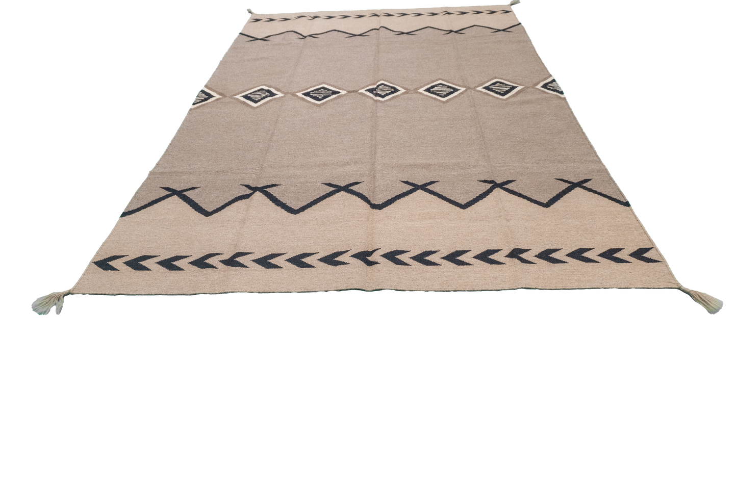 W 6.1 L 8.11 Kilim 100% Wool Hand-Woven Navajo Design - 63581