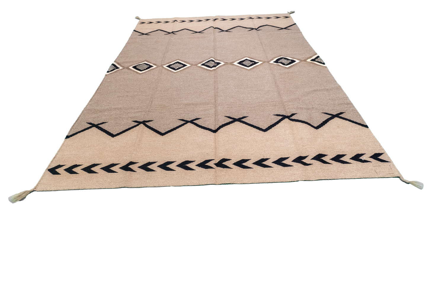W 6.1 L 8.11 Kilim 100% Wool Hand-Woven Navajo Design - 63581