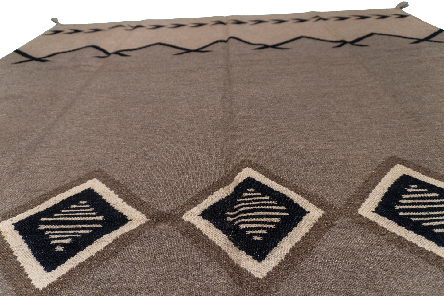 W 6.1 L 8.11 Kilim 100% Wool Hand-Woven Navajo Design - 63581