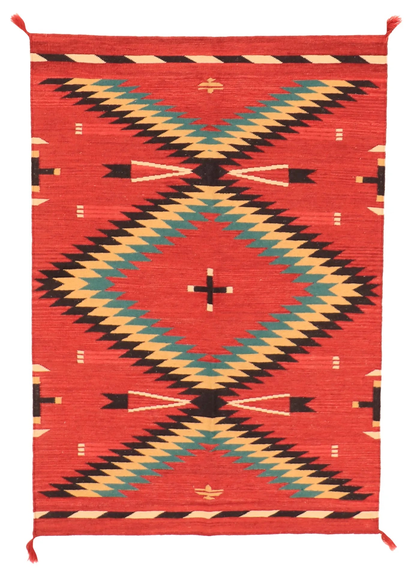 4.2 x 6 - Kilim Fine/Wool All Over Rectangle - Finest Hand-Made Quality Wool — 63588