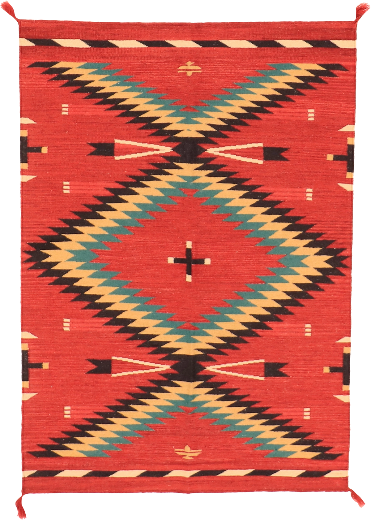 W 4.2 L 6 Kilim 100% Wool Hand-Woven All-Over Design - 63588