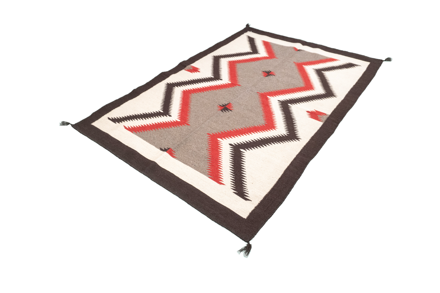 W 4.1 - L 6.1 - Kilim Fine/Wool All Over Rectangle - Finest Hand-Made Quality Wool - 63593